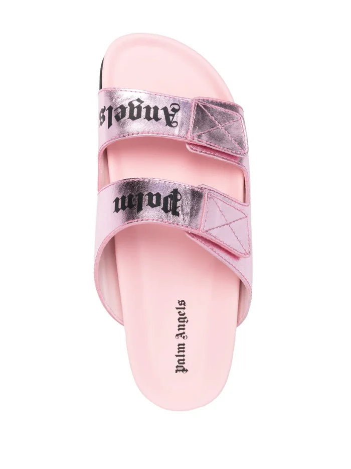 PALM ANGELS WOMEN Logo Sandal Pink/Pink - MAISONDEFASHION.COM