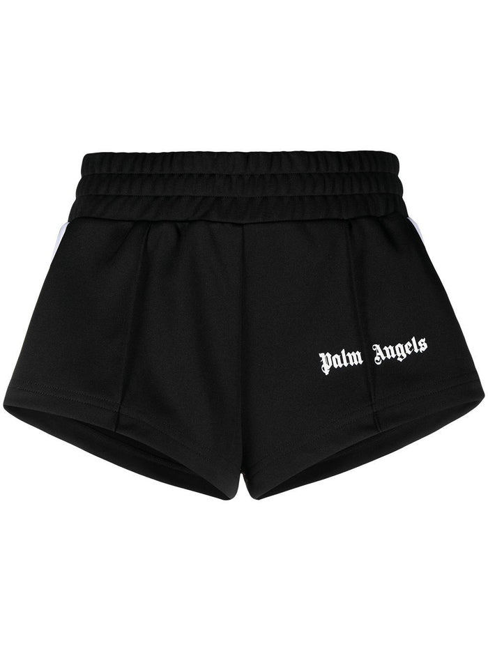PALM ANGELS WOMEN Logo Shorts Black - MAISONDEFASHION.COM