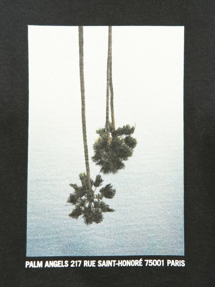 PALM ANGELS WOMEN Mirage Boxy T-Shirt Black/Light Grey - MAISONDEFASHION.COM