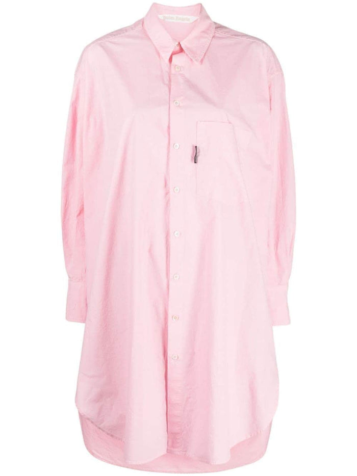 PALM ANGELS WOMEN Overlogo Shirt Dress Pink - MAISONDEFASHION.COM