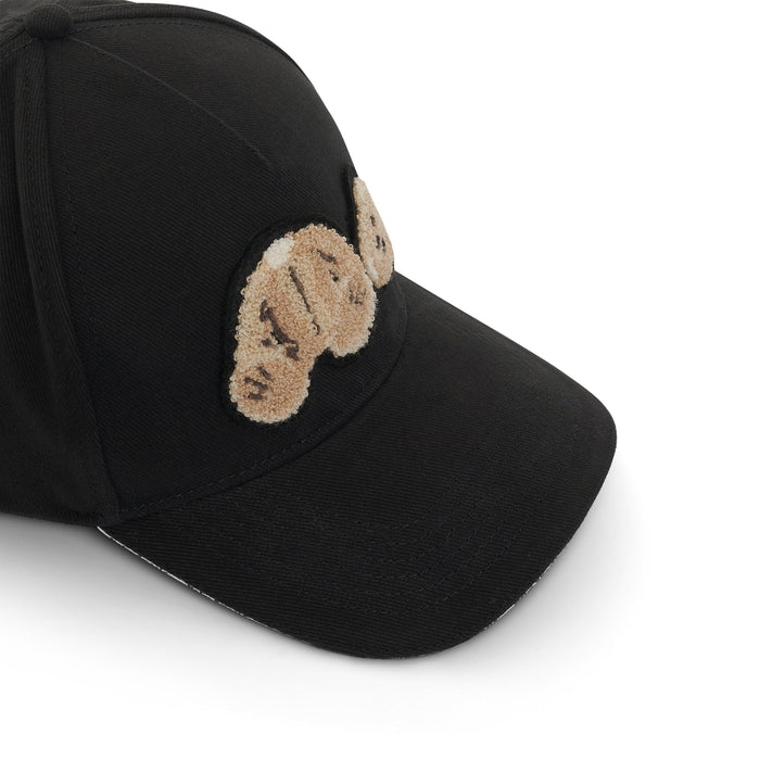 PALM ANGELS WOMEN PA Bear Cap Black/Brown - MAISONDEFASHION.COM