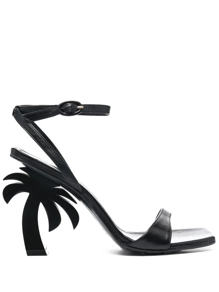 PALM ANGELS WOMEN Palm Beach Classic Sandal Black - MAISONDEFASHION.COM