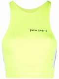 PALM ANGELS WOMEN Side Stripe Logo Tank Top Fluo Yellow - MAISONDEFASHION.COM