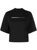 PALM ANGELS WOMEN Sunsets Logo T-Shirt Black/White - MAISONDEFASHION.COM