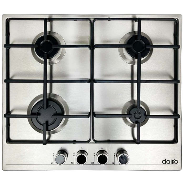 Plaque de cuisson à gaz 60cm 4 brûleurs inox Daiko