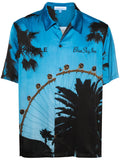 PURPLE BRAND MEN x BLUE SKY INN Logo Embroidered Shirt Blue - MAISONDEFASHION.COM