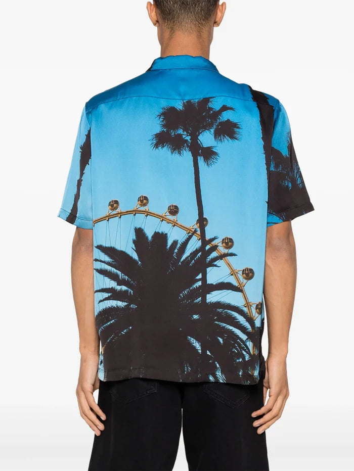 PURPLE BRAND MEN x BLUE SKY INN Logo Embroidered Shirt Blue - MAISONDEFASHION.COM