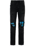 PURPLE BRAND MEN x BLUE SKY INN Low Rise Slim Leg Jeans Black - MAISONDEFASHION.COM