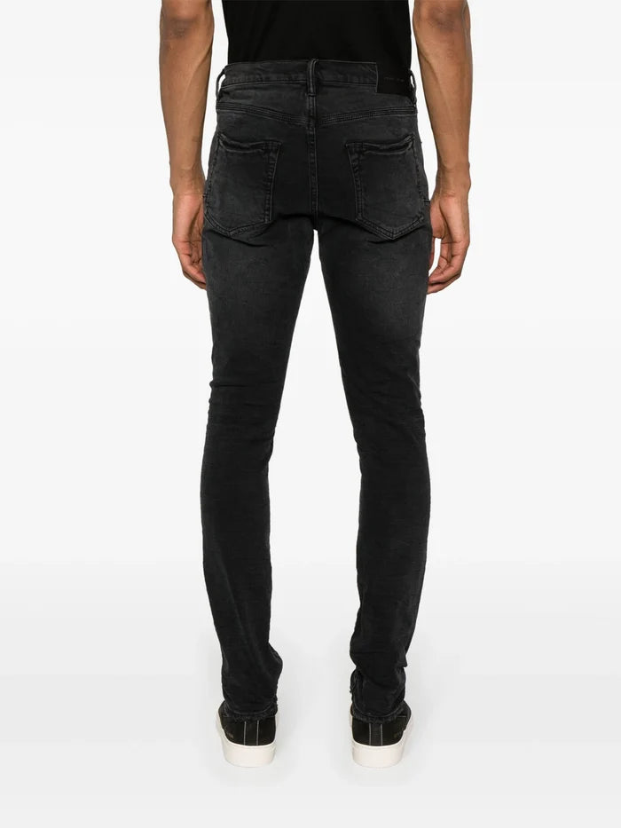 PURPLE BRAND MEN x BLUE SKY INN Low Rise Slim Leg Jeans Black - MAISONDEFASHION.COM