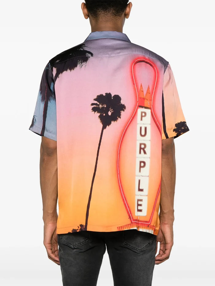PURPLE BRAND MEN x BLUE SKY INN Sunset Logo Embroidered Shirt Multi - MAISONDEFASHION.COM