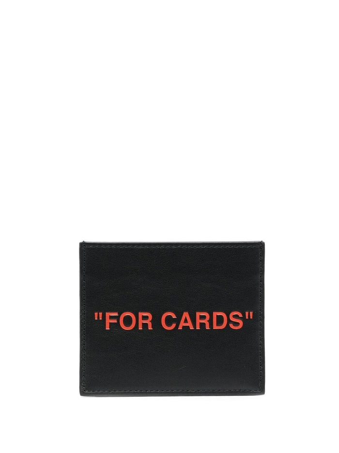 OFF-WHITE Quote Card Case Black/Orange - MAISONDEFASHION.COM