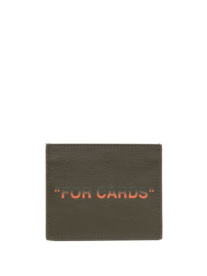 OFF-WHITE Quote Card Case Military/Orange - MAISONDEFASHION.COM