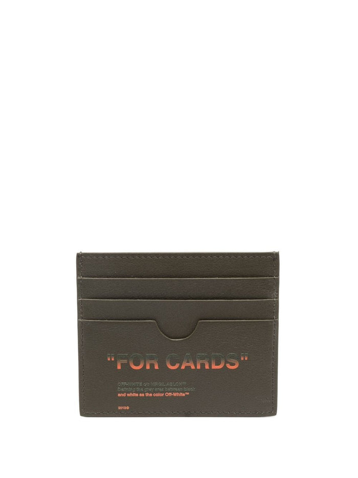 OFF-WHITE Quote Card Case Military/Orange - MAISONDEFASHION.COM