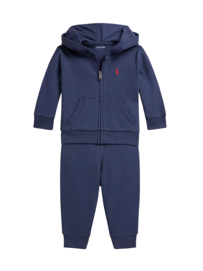 RALPH LAUREN BABY Boys Hooded Zip-up Tracksuit Navy
