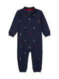 RALPH LAUREN BABY Boys Logo Embroidered Rompers Navy