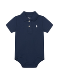 RALPH LAUREN BABY Boys Logo Patch Bodysuit Navy