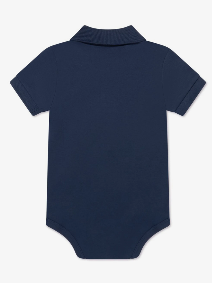 RALPH LAUREN BABY Boys Logo Patch Bodysuit Navy