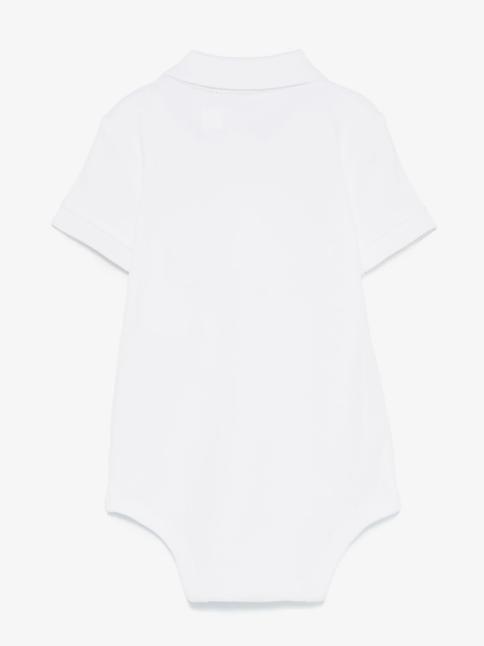 RALPH LAUREN BABY Boys Short-sleeve Polo-collar Bodysuit White