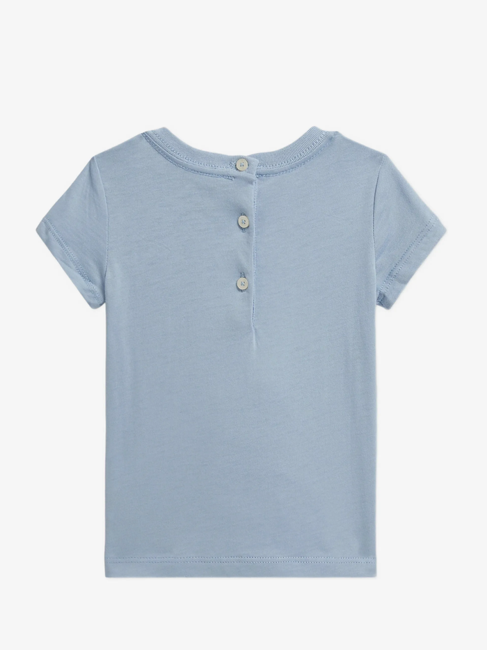RALPH LAUREN BABY Girls Polo Bear printed T-shirt Blue