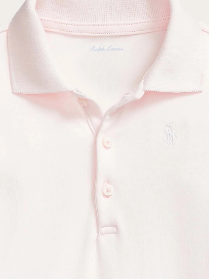 RALPH LAUREN BABY Girls Polo Pony-Embroidered Short-Sleeved Bodysuit Light Pink