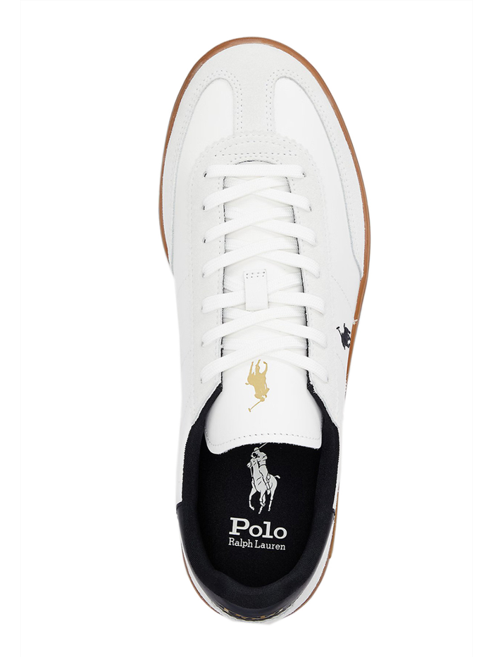 RALPH LAUREN Bedford Leather-Suede Sneakers White/Black