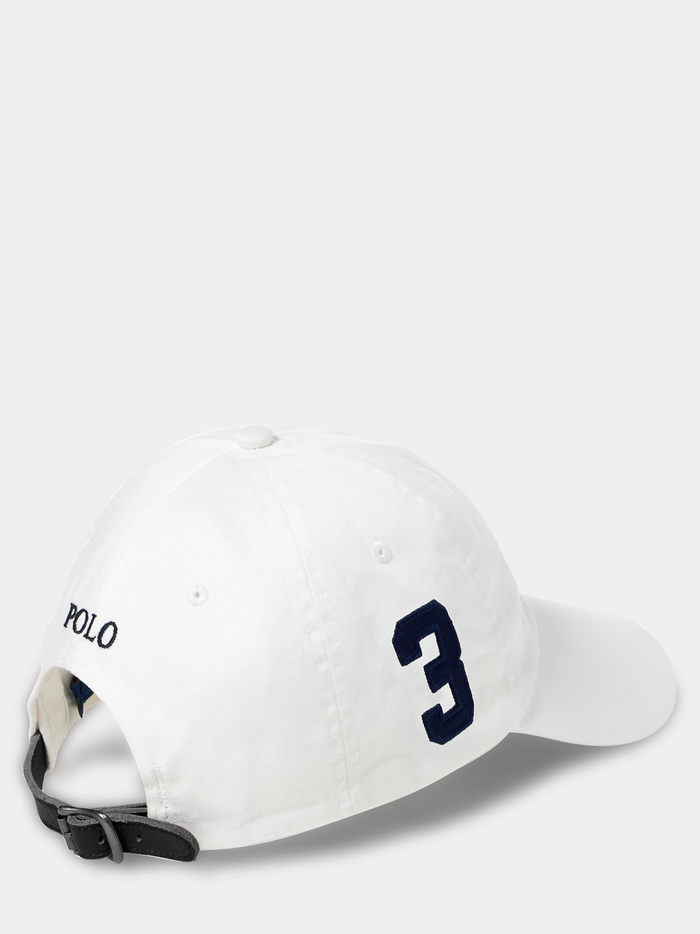RALPH LAUREN Big Pony Chino Ball Cap White - MAISONDEFASHION.COM