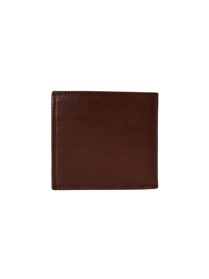 RALPH LAUREN Burnished Leather Billfold Wallet Burnished Brown