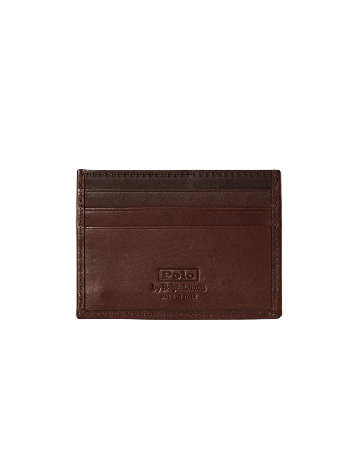 RALPH LAUREN Burnished Leather Card Case Burnished Brown