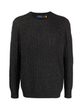 RALPH LAUREN Cable-Knit Wool-Cashmere Sweater Dark Granite Heather