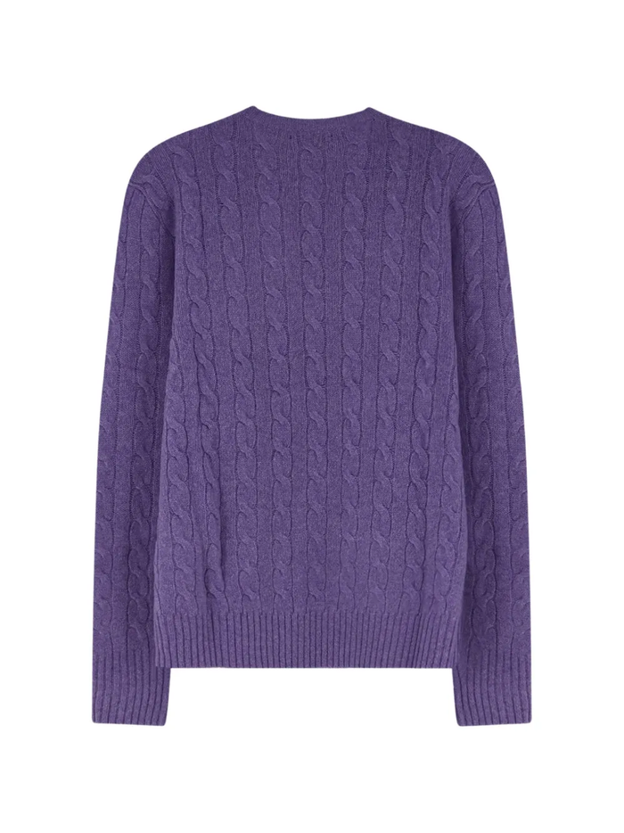 RALPH LAUREN Cable-Knit Wool-Cashmere Sweater Light Coronet Purple Heather