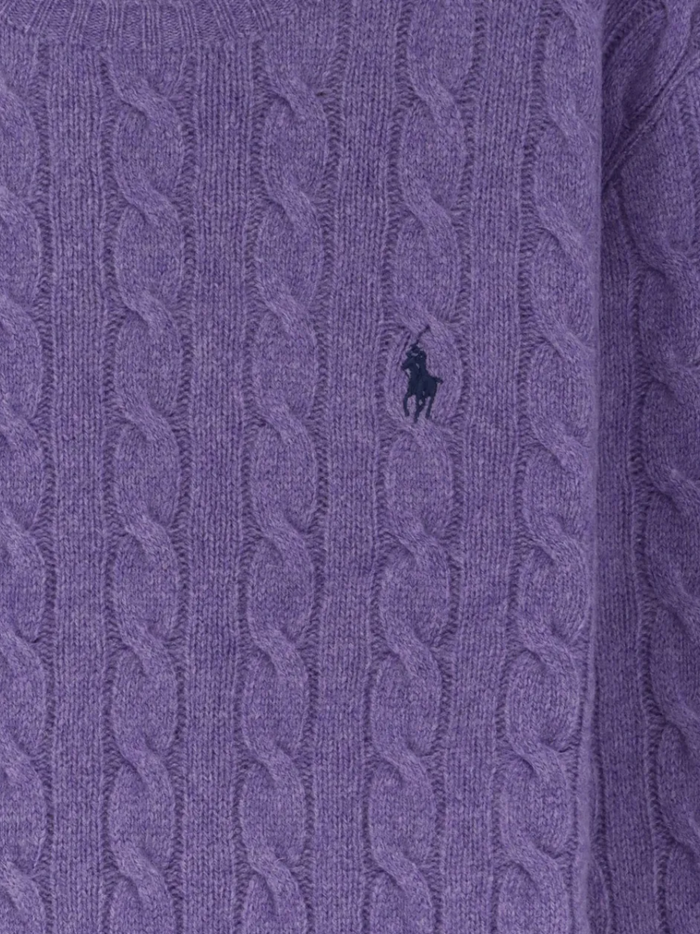 RALPH LAUREN Cable-Knit Wool-Cashmere Sweater Light Coronet Purple Heather