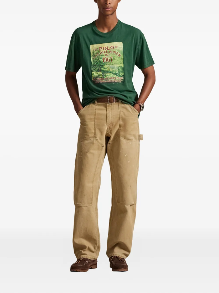 RALPH LAUREN Classic Fit Jersey Graphic T-Shirt Grass Green