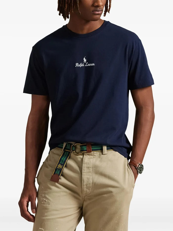 RALPH LAUREN Classic Fit Logo Jersey T-Shirt Aviator Navy - MAISONDEFASHION.COM