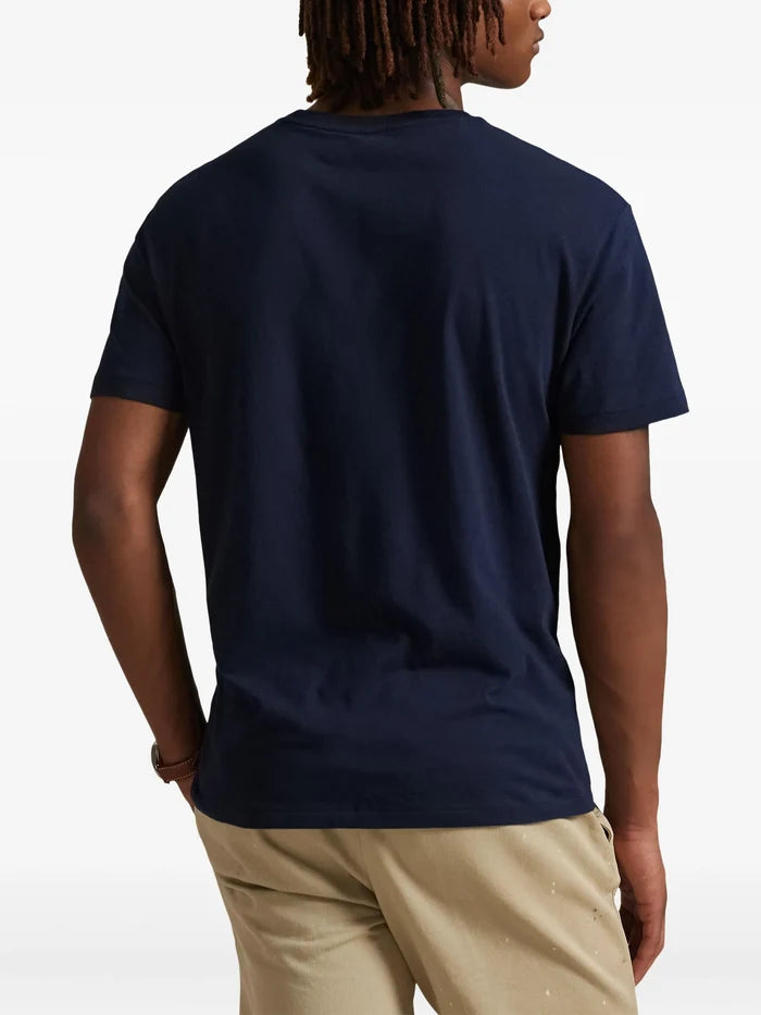 RALPH LAUREN Classic Fit Logo Jersey T-Shirt Aviator Navy - MAISONDEFASHION.COM