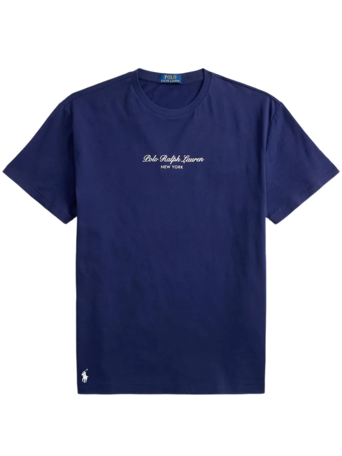 RALPH LAUREN Classic Fit Logo Knit Jersey T-Shirt Newport Navy