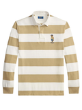 RALPH LAUREN Classic Fit Polo Bear Rugby Shirt RL Khaki/Trophy Cream