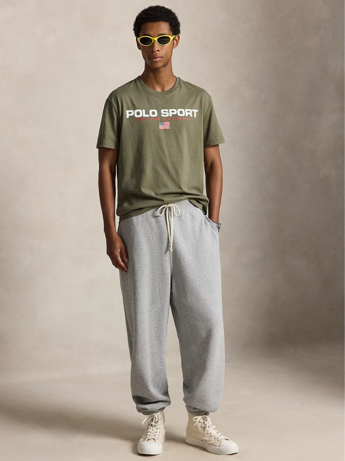 RALPH LAUREN Classic Fit Polo Sport Jersey T-Shirt Cruise Olive