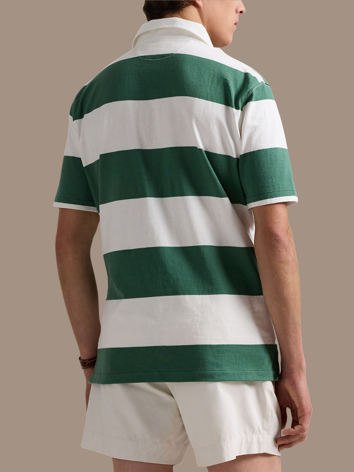 RALPH LAUREN Classic Fit Short-Sleeve Rugby Shirt Antique Green/White - MAISONDEFASHION.COM