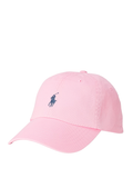 RALPH LAUREN Cotton Chino Baseball Cap Carmel Pink /Blue - MAISONDEFASHION.COM