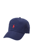 RALPH LAUREN Cotton Chino Baseball Cap Navy/Red - MAISONDEFASHION.COM