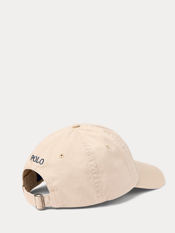 RALPH LAUREN Cotton Chino Baseball Cap Nubuck/Relay Blue - MAISONDEFASHION.COM