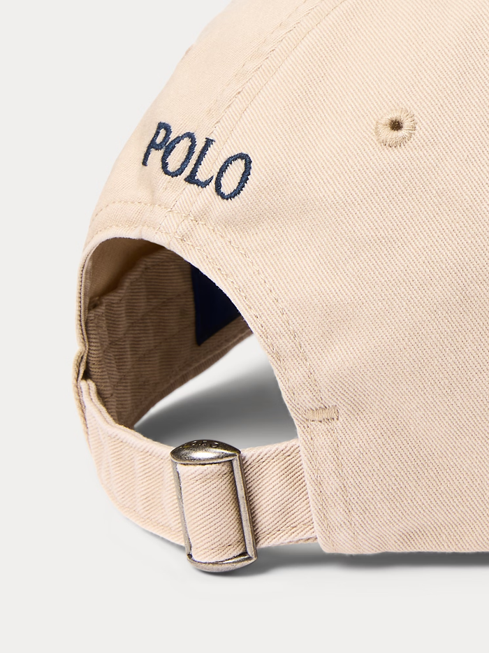 RALPH LAUREN Cotton Chino Baseball Cap Nubuck/Relay Blue - MAISONDEFASHION.COM