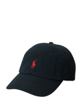 RALPH LAUREN Cotton Chino Baseball Cap Polo Black - MAISONDEFASHION.COM