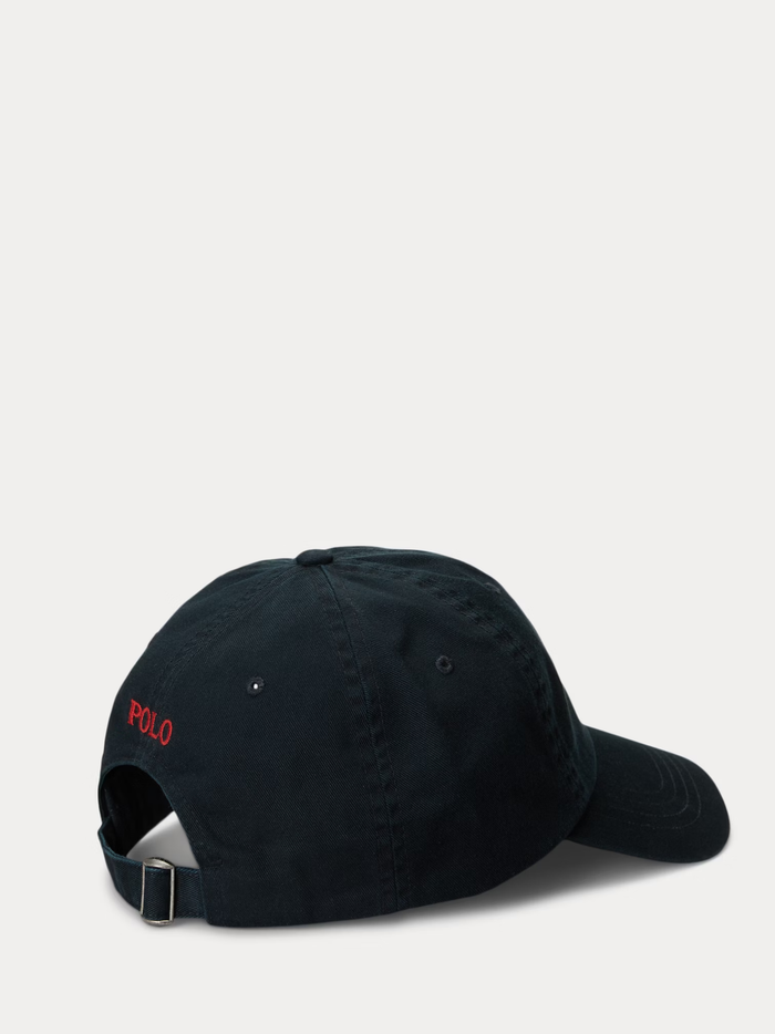 RALPH LAUREN Cotton Chino Baseball Cap Polo Black - MAISONDEFASHION.COM