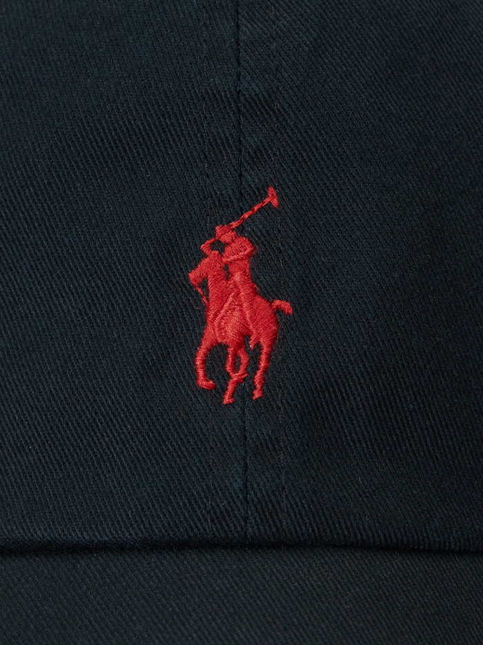 RALPH LAUREN Cotton Chino Baseball Cap Polo Black - MAISONDEFASHION.COM