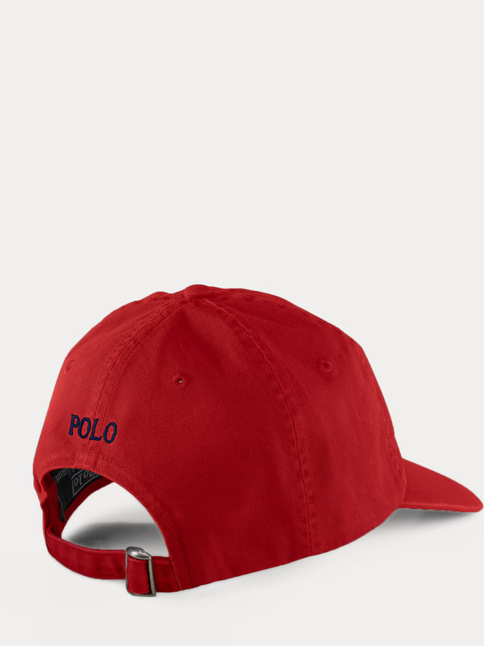RALPH LAUREN Cotton Chino Baseball Cap Red/Blue - MAISONDEFASHION.COM
