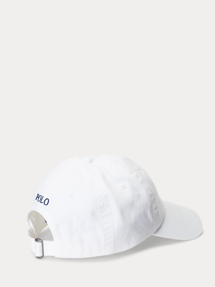RALPH LAUREN Cotton Chino Baseball Cap White/ Newport Navy - MAISONDEFASHION.COM