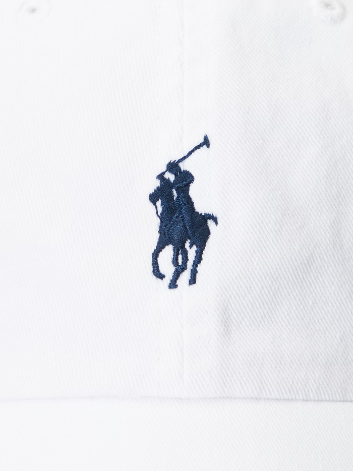 RALPH LAUREN Cotton Chino Baseball Cap White/ Newport Navy - MAISONDEFASHION.COM