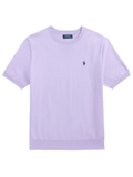 RALPH LAUREN Cotton Crewneck Short-Sleeve Sweater Powder Purple