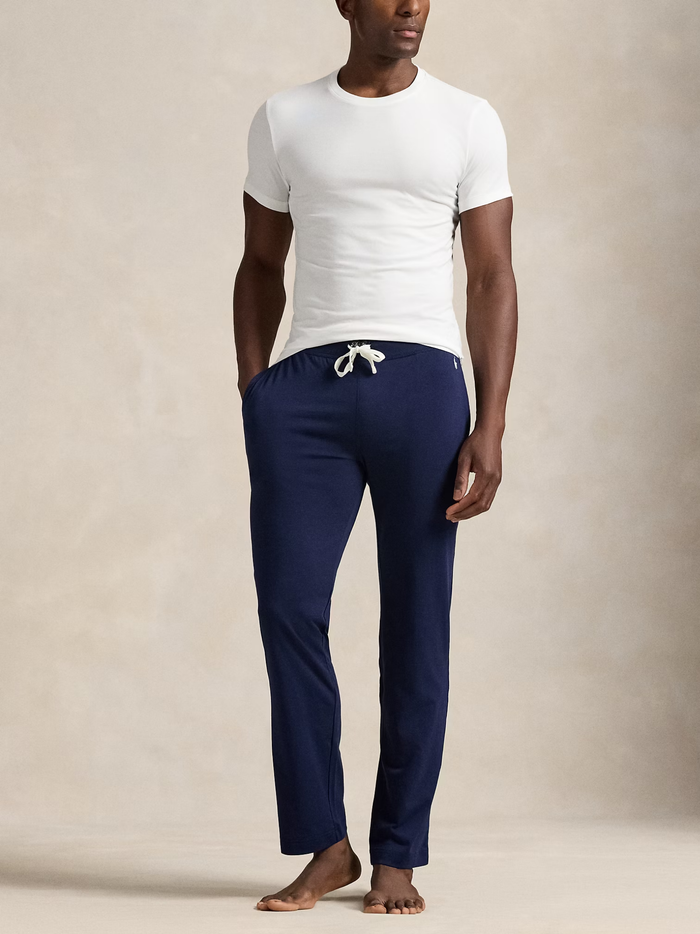 RALPH LAUREN Cotton Jersey Pyjama Trousers Cruise Navy - MAISONDEFASHION.COM